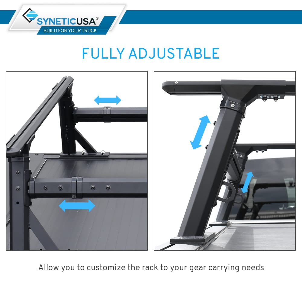 Amazon.com: Syneticusa MR Retractable Hard Tonneau Cover with Rack